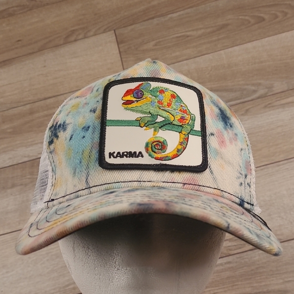 GOORIN BROS Animal Farm CHAMELEON Tie Dye Trucker‎ Mesh Snapback Cap Hat - Picture 1 of 11